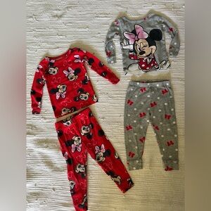 Disney Minnie Mouse Kids Pajamas Set - Red and Gray